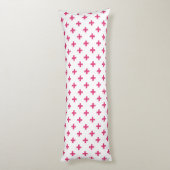 Coussins Longs Fuchsia polka croise sur blanc (Dos (Vertical))