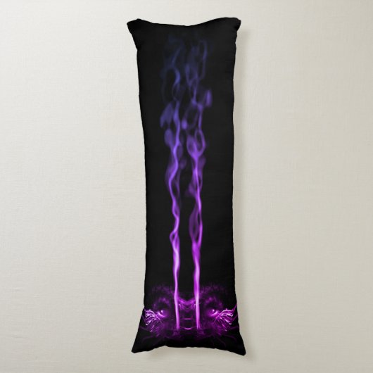 Coussins Longs Fumée de dragon noir et violet (Devant (Vertical))