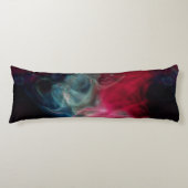 Coussins Longs fumée rose et bleue abstraite (Devant)