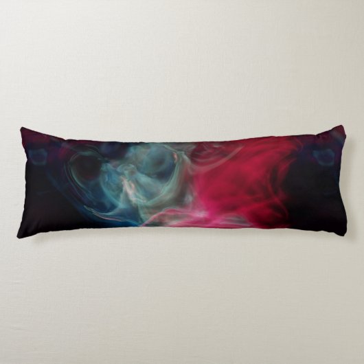 Coussins Longs fumée rose et bleue abstraite (Devant)