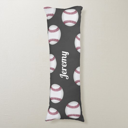 Coussins Longs fun baseball ajouter n'importe quel nom ou texte s (Devant (Vertical))