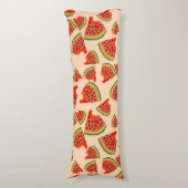 Coussins Longs Fun Watermelon Bite Motif Peach (Devant (Vertical))