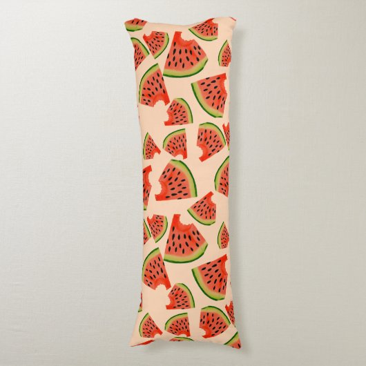 Coussins Longs Fun Watermelon Bite Motif Peach (Devant (Vertical))