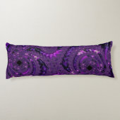 Coussins Longs Funky Bold Bohème Violet Abstrait Fractal Numériqu (Dos)