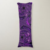 Coussins Longs Funky Bold Bohème Violet Abstrait Fractal Numériqu (Devant (Vertical))