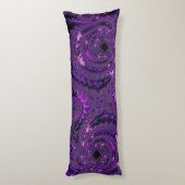 Coussins Longs Funky Bold Bohème Violet Abstrait Fractal Numériqu (Dos (Vertical))