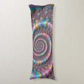 Coussins Longs Funky Psychedelic Rainbow Unicorn Fractal Nautilus (Devant (Vertical))