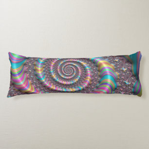 Coussins Longs Funky Psychedelic Rainbow Unicorn Fractal Nautilus