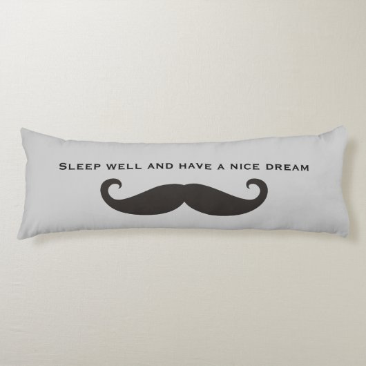 Coussins Longs Funny Mustache / Schnurrbart + votre texte (Devant)
