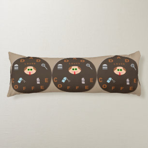 Coussins Longs Funny Papa Monster Aime Le Corps Du Café Oreiller