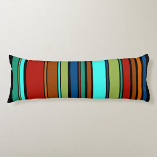 Coussins Longs Funny Stripes coloré XII + votre couleur arrière -