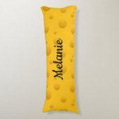 Coussins Longs Funny yellow Swiss cheese pattern custom name (Devant (Vertical))
