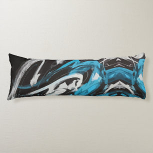 Coussins Longs Fusion Abstraite : Touches de Couleur et Lignes Dy
