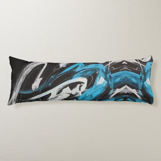 Coussins Longs Fusion Abstraite : Touches de Couleur et Lignes Dy (Devant)