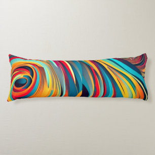 Coussins Longs Fusion Color Wave – Art abstrait moderne en spiral