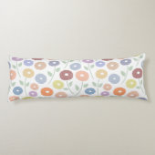 Coussins Longs Fuzzy Flower Lg Pattern Pastels on White (Dos)