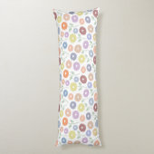 Coussins Longs Fuzzy Flower Pattern Pastels on White (Dos (Vertical))