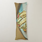 Coussins Longs Gâteau à la crème glacée aux fraises (Dos (Vertical))