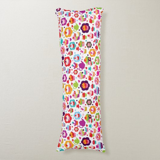 Coussins Longs Gâteau de tasse et pot mignons de thé (Devant (Vertical))