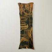 Coussins Longs Geek Sortie carte circuit électronique orange PCB  (Devant (Vertical))