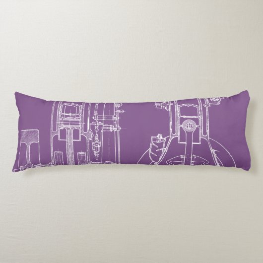 Coussins Longs Génie schématique Dessin Moteur à gaz initial (Devant)