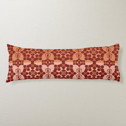 Coussins Longs Geometric Ethnic Pattern Body Pillow – Burgundy Re (Devant)