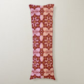 Coussins Longs Geometric Ethnic Pattern Body Pillow – Burgundy Re (Devant (Vertical))