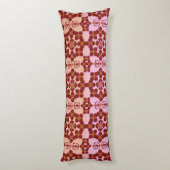 Coussins Longs Geometric Ethnic Pattern Body Pillow – Burgundy Re (Dos (Vertical))