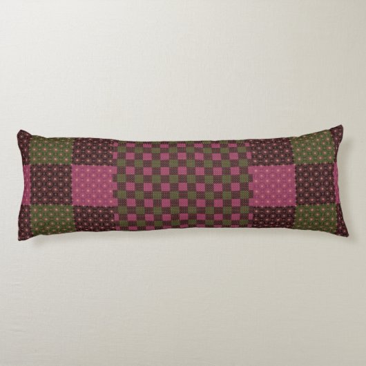 Coussins Longs Geometric Ethnic Pattern Body Pillow – Burgundy Re (Dos)