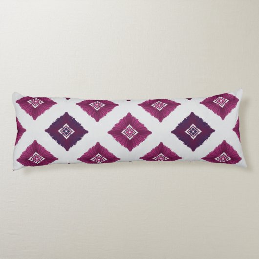 Coussins Longs Geometric Ethnic Pattern Body Pillow – Burgundy Re (Dos)