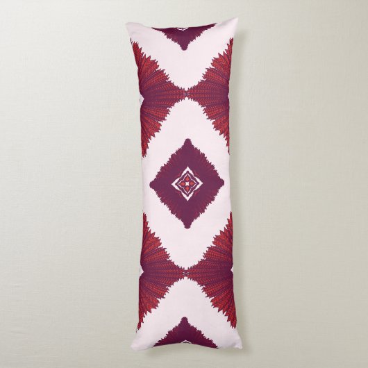 Coussins Longs Geometric Ethnic Pattern Body Pillow – Burgundy Re (Dos (Vertical))
