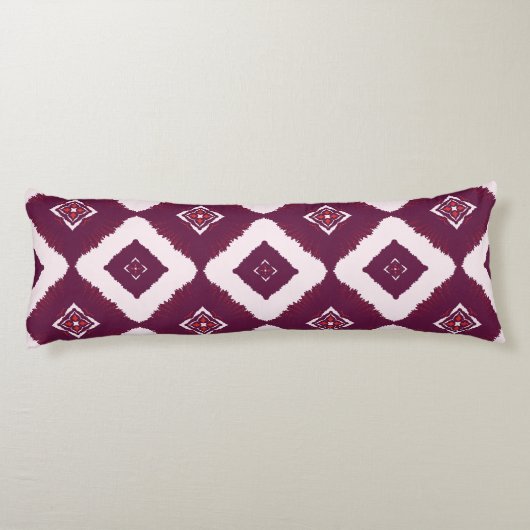 Coussins Longs Geometric Ethnic Pattern Body Pillow – Burgundy Re (Dos)
