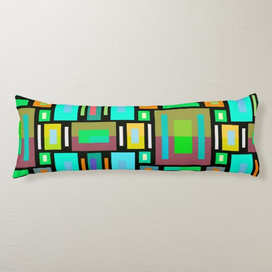 Coussins Longs Geometric Mosaic Pillow Box Block Colorful (Devant)