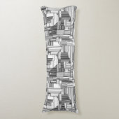 Coussins Longs Géométrique noir et blanc (Devant (Vertical))