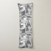 Coussins Longs Géométrique noir et blanc (Dos (Vertical))