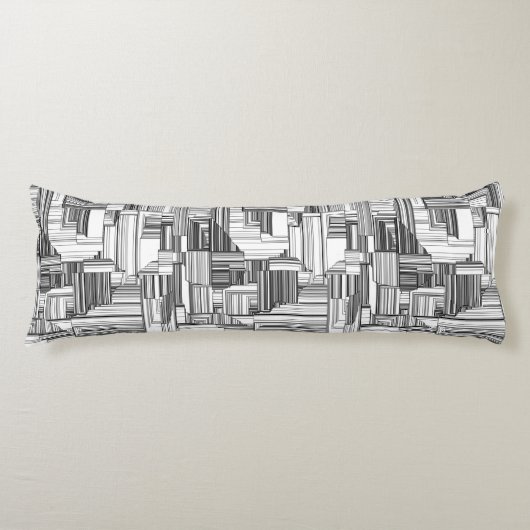 Coussins Longs Géométrique noir et blanc (Devant)