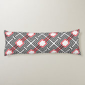 Coussins Longs Géométrique rouge et blanc noir (Dos)