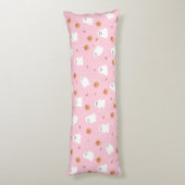 Coussins Longs Ghost mignon et Citrouille Motif d'Halloween rose (Dos (Vertical))