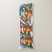 Coussins Longs Gingerbread Family Snowy Christmas Scene (Devant (Vertical))