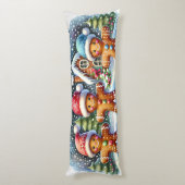 Coussins Longs Gingerbread Family Snowy Christmas Scene (Dos (Vertical))