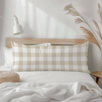 Gingham à carreaux écossais beige rustique de ferm
