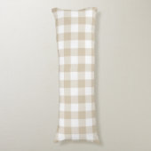 Coussins Longs Gingham à carreaux écossais beige rustique de ferm (Devant (Vertical))