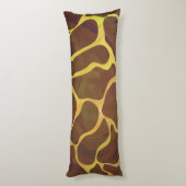 Coussins Longs Giraffe Brown et jaune Silhouette (Dos (Vertical))