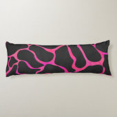 Coussins Longs Giraffe rose chaude et noire (Dos)