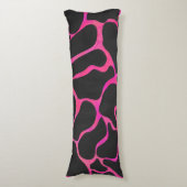 Coussins Longs Giraffe rose chaude et noire (Devant (Vertical))
