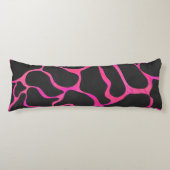 Coussins Longs Giraffe rose chaude et noire (Devant)