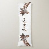 Coussins Longs Giraffe Safari Animaux Nom personnalisé (Devant (Vertical))