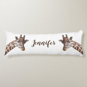 Coussins Longs Giraffe Safari Animaux Nom personnalisé