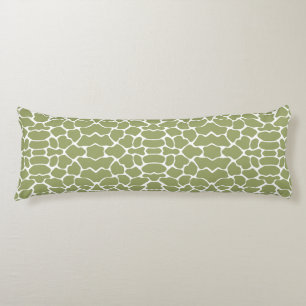 Coussins Longs Giraffe Safari verte