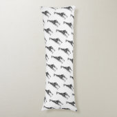 Coussins Longs Giraffe Silhoutte noir et gris (Devant (Vertical))